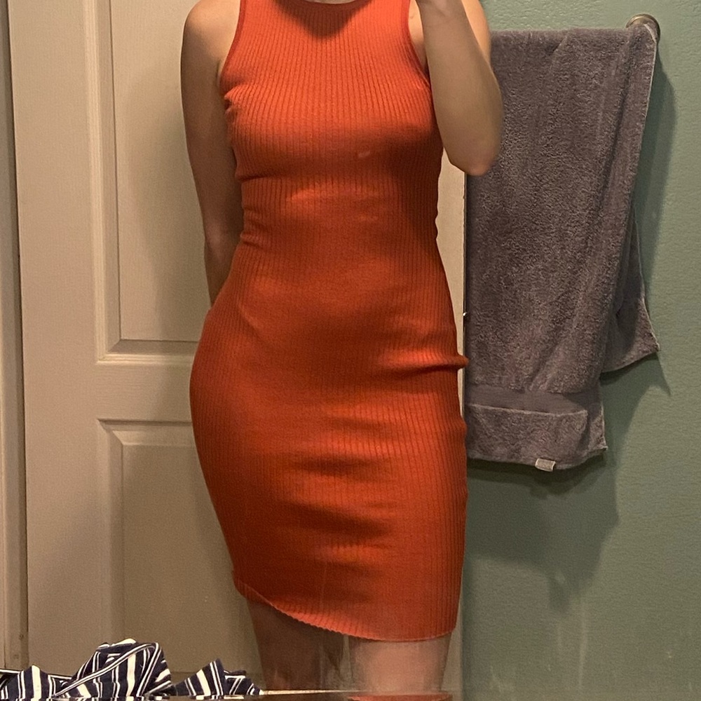 Casual burnt orange dress